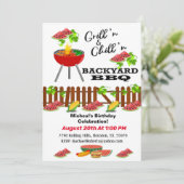 Invitation anniversaire BBQ arrière-cour Grillin & (Debout devant)