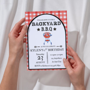 Invitation anniversaire BBQ de jardin   Modifiable
