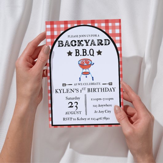 Invitation anniversaire BBQ de jardin | Modifiable