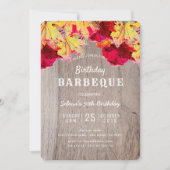 Invitation Anniversaire BBQ Party Automne laisse bois Invitat (Devant)