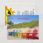 Invitation Anniversaire Beach Party (Devant / Derrière)