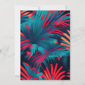 Invitation Anniversaire Beach party Palm tree coucher de sole (Dos)