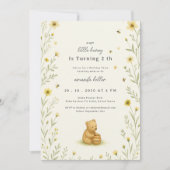Invitation Anniversaire Bébé Fleur d'Ours Chéri (Devant)