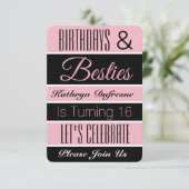 Invitation Anniversaire & Besties Anniversaire Fête Invitatio (Debout devant)