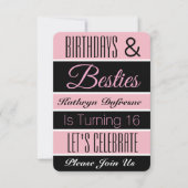 Invitation Anniversaire & Besties Anniversaire Fête Invitatio (Devant)