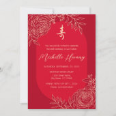 Invitation Anniversaire bilingue de la longévité chinoise Ran (Devant)