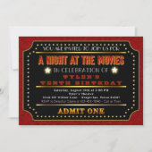 Invitation Anniversaire Billet de Cinéma (Devant)
