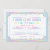 Invitation Anniversaire Billet de Cinéma Fille (Devant)