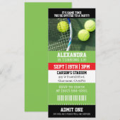 Invitation Anniversaire Billet de Tennis (Devant / Derrière)