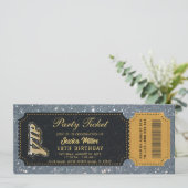 Invitation Anniversaire Billet VIP Or Luxe (Debout devant)