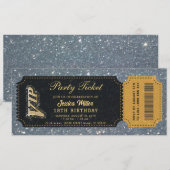 Invitation Anniversaire Billet VIP Or Luxe (Devant / Derrière)