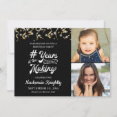 Invitation Anniversaire Black Gold ANNÉES DANS LE MAKING 2 Ph (Devant)