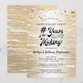 Invitation Anniversaire Black Gold # ANNÉES DE CRÉATION (Devant / Derrière)