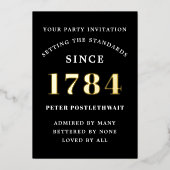 Invitation Anniversaire Black Gold Chaque année po (Recto)