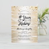 Invitation Anniversaire Black Gold Confetti ANNÉES DANS LA FA (Debout devant)