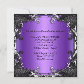 Invitation Anniversaire Black Purple Silver Jewel Image (Dos)