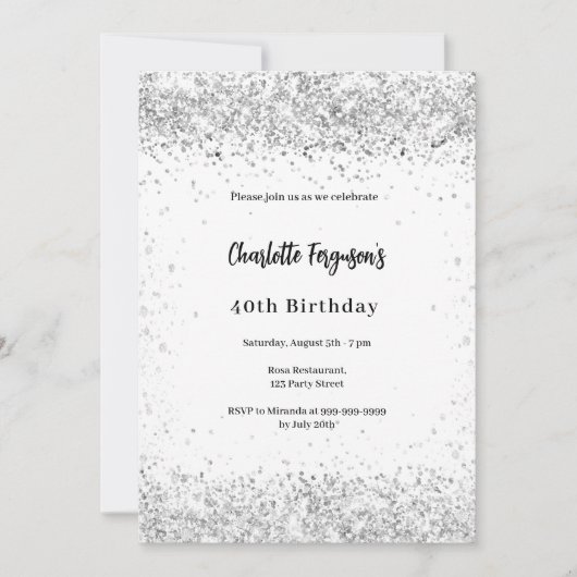 Invitation Anniversaire blanc (Devant)