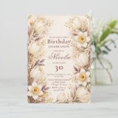 Invitation Anniversaire Blanc et Champagne (Debout devant)