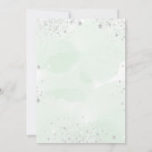 Invitation Anniversaire blanc fleuri argent vert (Dos)