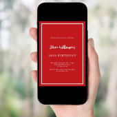 Invitation Anniversaire blanc rouge