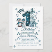 Invitation Anniversaire Bleu 1ère Noël (Devant)