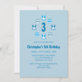 Invitation Anniversaire Bleu de Pâques 3 ans (Devant)
