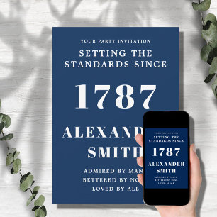 Invitation Anniversaire Bleu Et Blanc