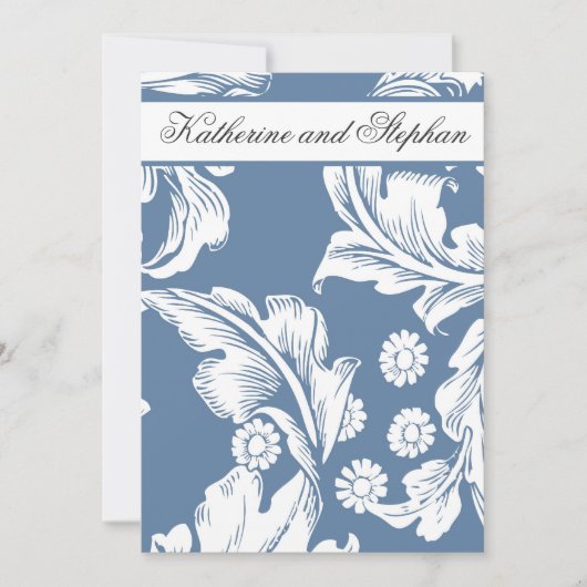 Invitation anniversaire bleu et blanc (Devant)