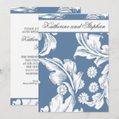 Invitation anniversaire bleu et blanc (Devant / Derrière)