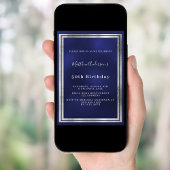 Invitation anniversaire bleu marine