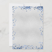 Invitation Anniversaire bleu marine confetti luxe (Dos)