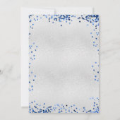 Invitation Anniversaire bleu marine marine confetti (Dos)