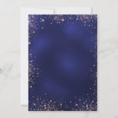 Invitation Anniversaire bleu marine rose or scintille luxe (Dos)