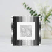 Invitation Anniversaire Bleu noir blanc photo (Debout devant)