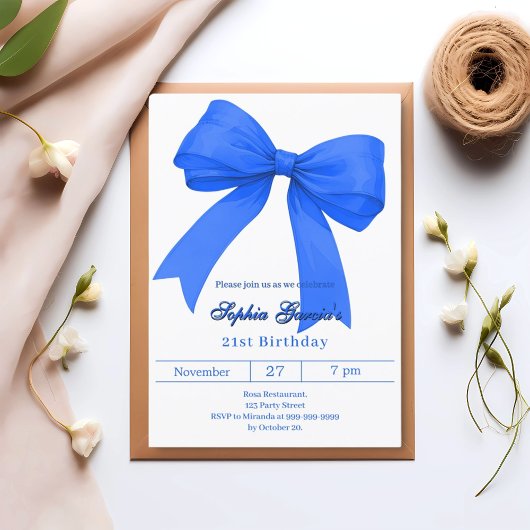 Invitation Anniversaire bleu royal