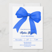 Invitation Anniversaire bleu royal (Devant)