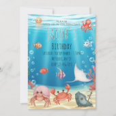 Invitation Anniversaire Bleu sous la mer (Devant)