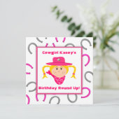 Invitation Anniversaire blond de fille de partie de la (Debout devant)