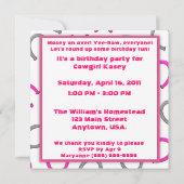 Invitation Anniversaire blond de fille de partie de la (Dos)