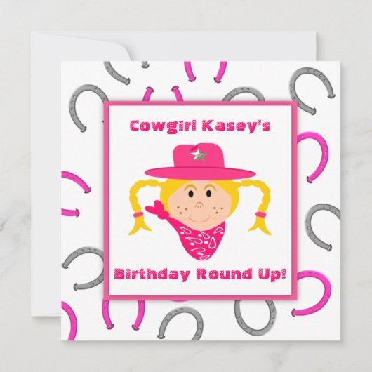 Invitation Anniversaire blond de fille de partie de la (Devant)