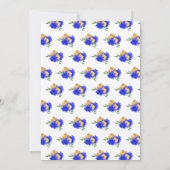 Invitation Anniversaire Blonde Princesse en Bleu Royal (Dos)