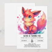 Invitation Anniversaire Bohème Digital Fox (Devant / Derrière)