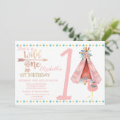 Invitation anniversaire Bohème Flamingo, Flèches, (Debout devant)