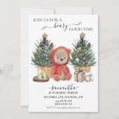 Invitation Anniversaire Boho Teddy Bear Noël (Devant)