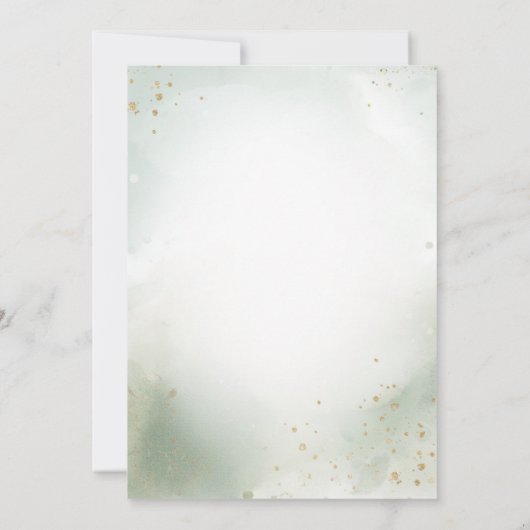 Invitation Anniversaire Boho Vert Sleeping Teddy Bear Jolie f (Dos)