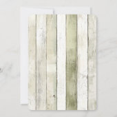 Invitation Anniversaire Bois Faux Vert Rustique Blanc (Dos)