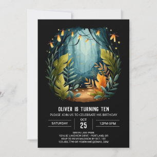 Invitation Anniversaire boisé enchanté de Woods Editable
