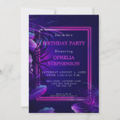Invitation Anniversaire | Bold Naissance du néon tropical (Devant)