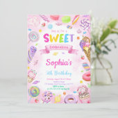 Invitation anniversaire bonbons modifiable (Debout devant)