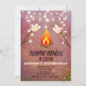 Invitation Anniversaire Bonfire Campout Anniversaire (Devant)